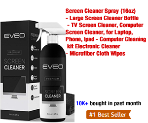 Screen Cleaner Spray (16oz) - Large Screen Cleaner Bottle - TV Screen Cleaner, Computer Screen Cleaner, for Laptop, Phone, Ipad - Computer Cleaning kit Electronic Cleaner - Microfiber Cloth Wipes