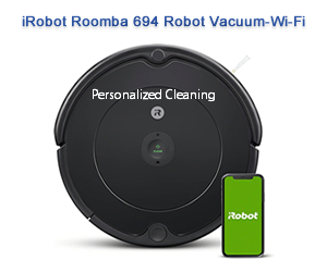 iRobot Roomba 694 Robot Vacuum-Wi-Fi Connectivity, Personalized Cleaning Recommendations, Works with Alexa, Good for Pet Hair, Carpets, Hard Floors, Self-Charging, Roomba 694